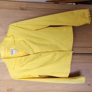 Bloomingdale's Yellow Lined Fringe Blazer Sz 6P